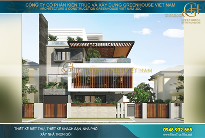 Thiết kế biệt thự 4 tầng hiện đại phong cách độc đáo, thu hút