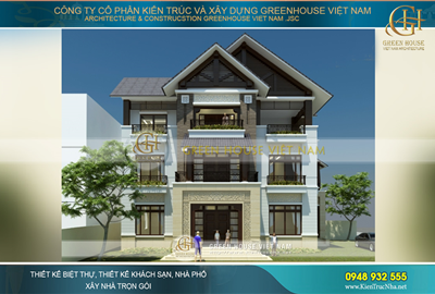 Thiết kế biệt thự hiện đại phong cách Á Đông 3 tầng tại Hà Nội