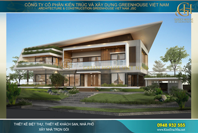 Thiết kế biệt thự hiện đại 2 tầng đẹp, phong cách châu Âu tại Bắc Giang