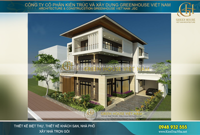 Thiết kế biệt thự hiện đại mái Thái 3 tầng lầu đẹp thời thượng