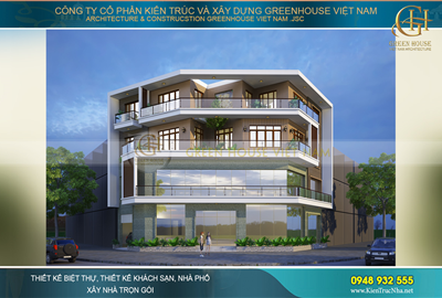 Thiết kế biệt thự hiện đại kết hợp kinh doanh 4 tầng tại Hà Nội