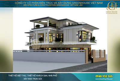 Thiết kế biệt thự 3 tầng phong cách hiện đại, đẹp ấn tượng tại Hà Nội