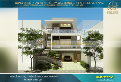 Thiết kế và thi công biệt thự hiện đại 3 tầng mặt tiền 10m
