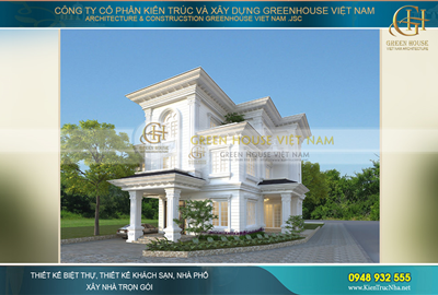 Biệt thự 3 tầng tân cổ điển phong cách mái bằng đẳng cấp tại Bắc Giang
