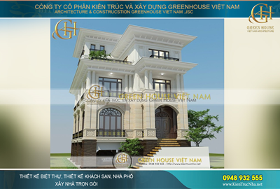 Thiết kế biệt thự 3 tầng tân cổ điển đẹp nổi bật ven Tây Hồ, Hà Nội
