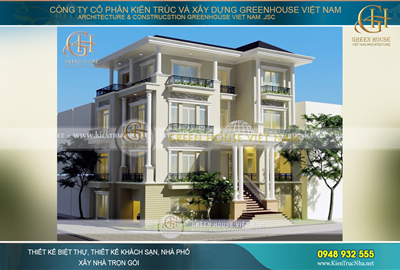 Thiết kế biệt thự tân cổ điển 4 tầng sang trọng tại Hà Nội