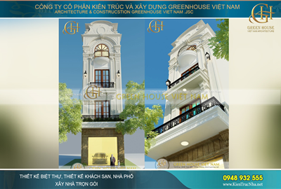Thiết kế nhà lô phố 4 tầng phong cách tân cổ điển sang trọng