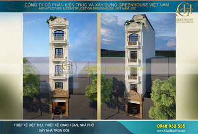 Thiết kế nhà lô phố tân cổ điển 5 tầng đẹp đẳng cấp tại Hà Nội