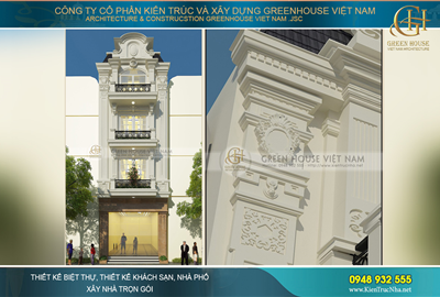 Thiết kế nhà phố 4 tầng phong cách tân cổ điển tại Bắc Giang