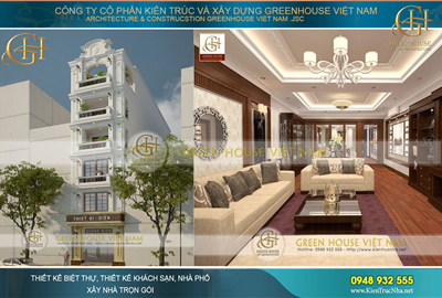 Thiết kế nhà phố 7 tầng phong cách tân cổ điển tại Bắc Giang