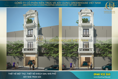 Thiết kế nhà phố tân cổ điển 3 tầng sang trọng, nổi bật tại Hà Nội
