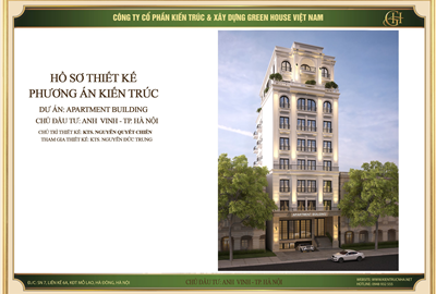 Thiết kế căn hộ cho thuê – apartment building 9 tầng tại Hà Nội