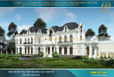 Thiết kế biệt thự 2 tầng 1 tum cổ điển