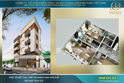 Thiết kế khách sạn mini 7 tầng phong cách hiện đại tại Hải Phòng