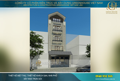 Nhà lô phố 5 tầng mặt tiền 5m phong cách hiện đại tại Bắc Giang