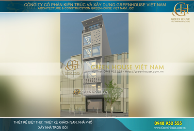 Nhà ống 5 tầng mặt tiền 4m phong cách kiến trúc hiện đại tại Hà Nội
