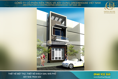 Nhà ống hiện đại 3 tầng mặt tiền 5m đẹp tại Bắc Giang