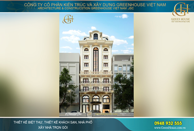 Thiết kế khách sạn 3 sao 9 tầng tân cổ điển sang trọng