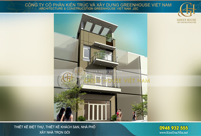 Thiết kế nhà ống 3 tầng 1 tum kiến trúc hiện đại tại Bắc Ninh