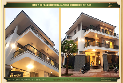 Thiết kế biệt thự gia đình 3 tầng hiện đại, thu hút tại Bắc Giang