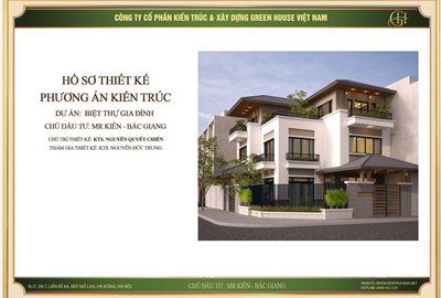 Thiết kế biệt thự hiện đại 3 tầng đẹp tại Bắc Giang - CĐT Anh Kiên